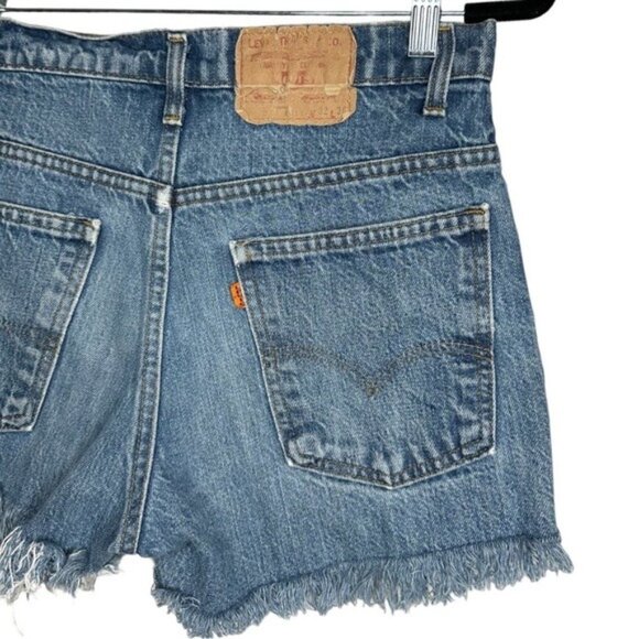 Levi’s Vintage Orange Tab Cutoff Denim Shorts 80s Size 30 - Picture 5 of 14